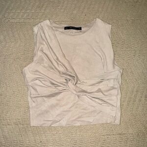 Zara suede cropped blouse